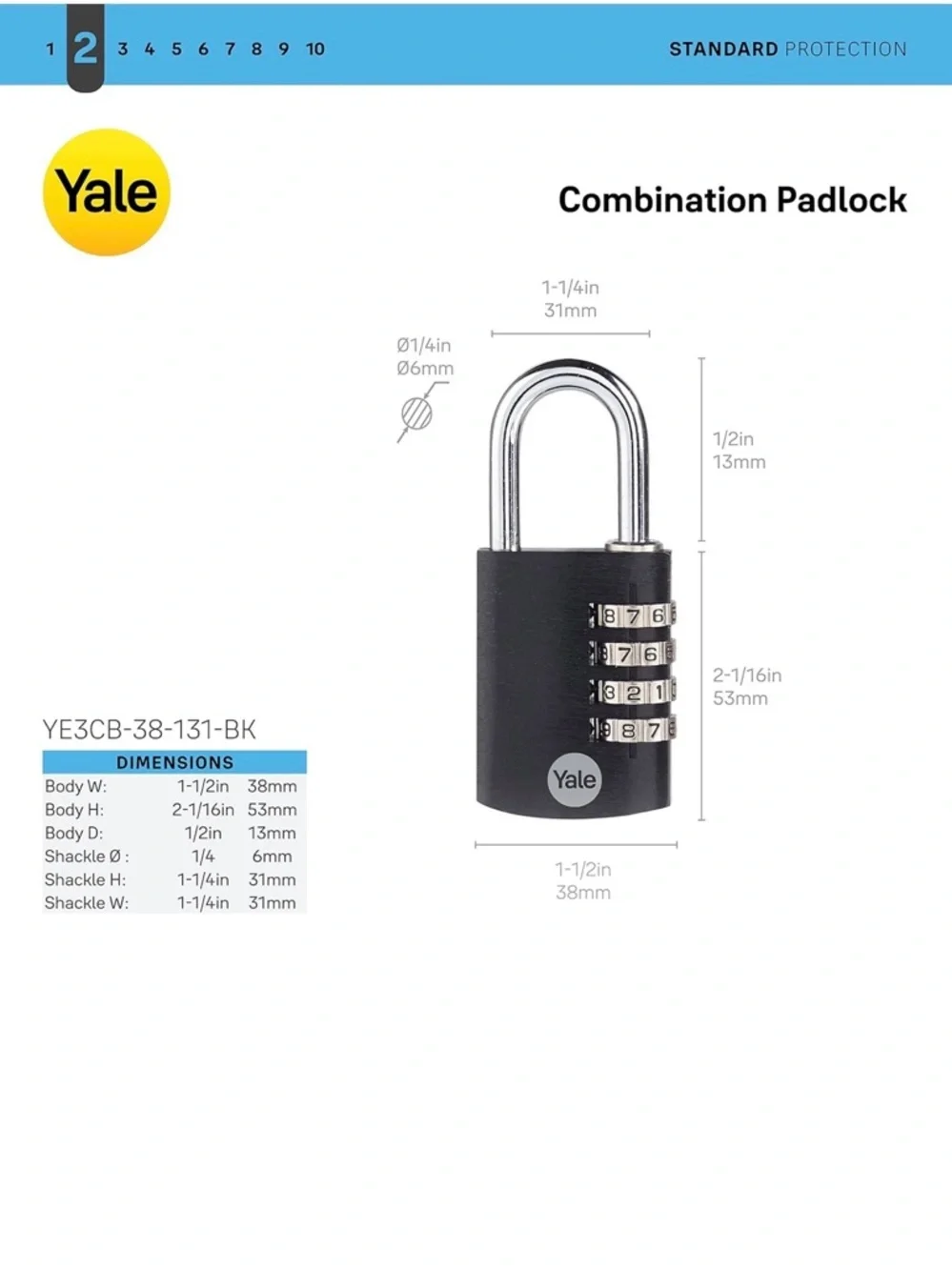 Black Combination Padlock Makeup Organizer Security Lock